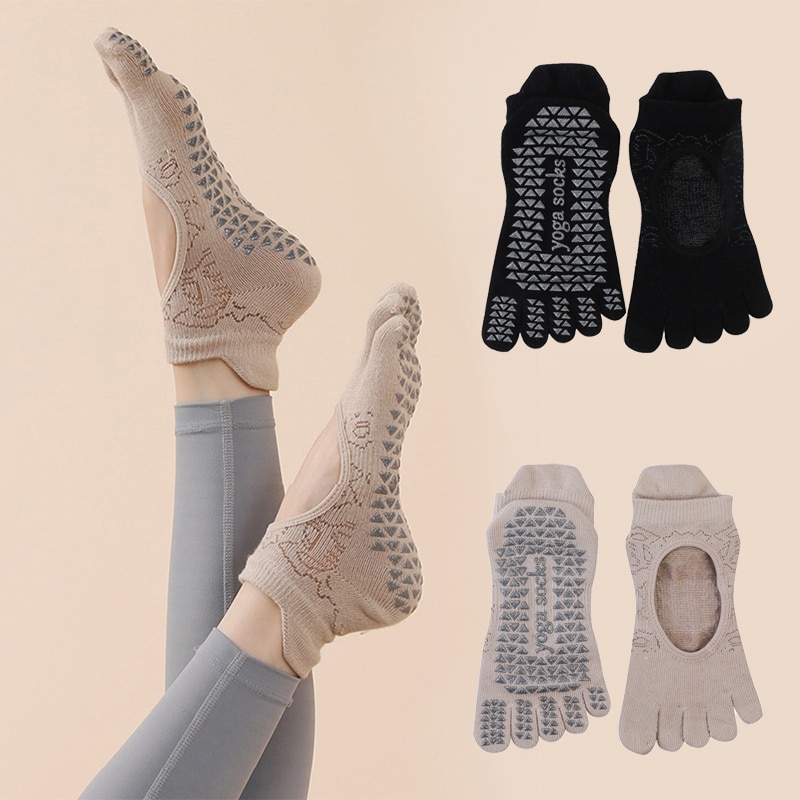 Pilates Yoga Fitness - Frauen Yoga Zehen socken hochwertige Anti-Rutsch-Fünf-Finger-Pilates-Socken