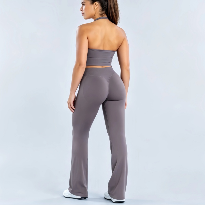 Pilates Yoga Legging - 2-teiliges HISTELLO Impact Yoga-Set für Damen,