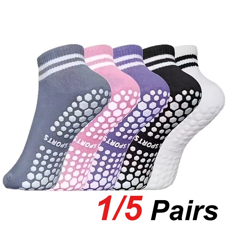 Pilates Is Yoga - 1/5 Paar Damen-Silikon-Anti-Rutsch-Socken für Pilates, Yoga,