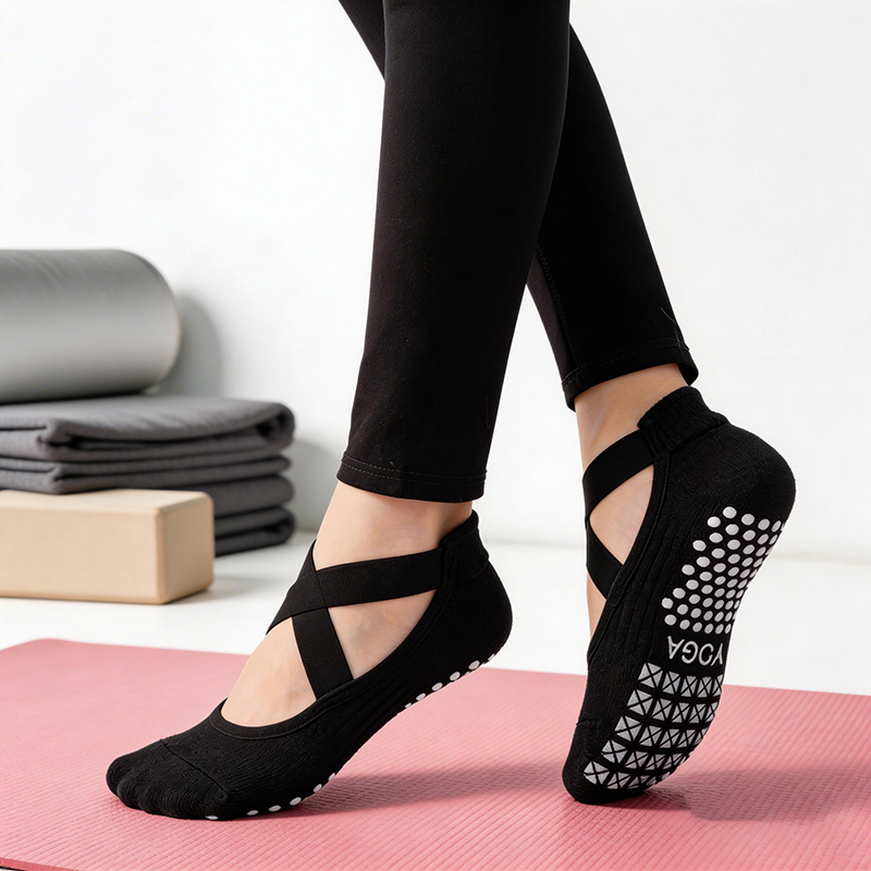 Pilates Yoga Fitness - Damen Rutschfeste Yoga-Socken Silikon Indoor Baumwolle