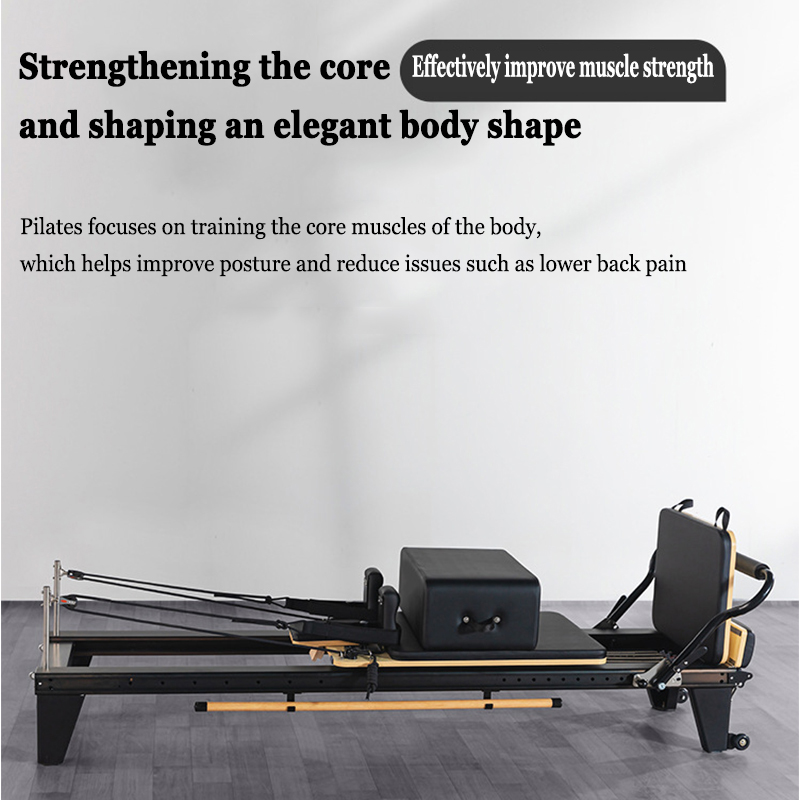 Pilates Yoga Equipment - Maßgefertigtes Yoga-Studio-Formgebungs-Fitnessgerät, Gleitendes Flachbett, Aluminium-Legierung Vollschienen-Pilates-Kernbett