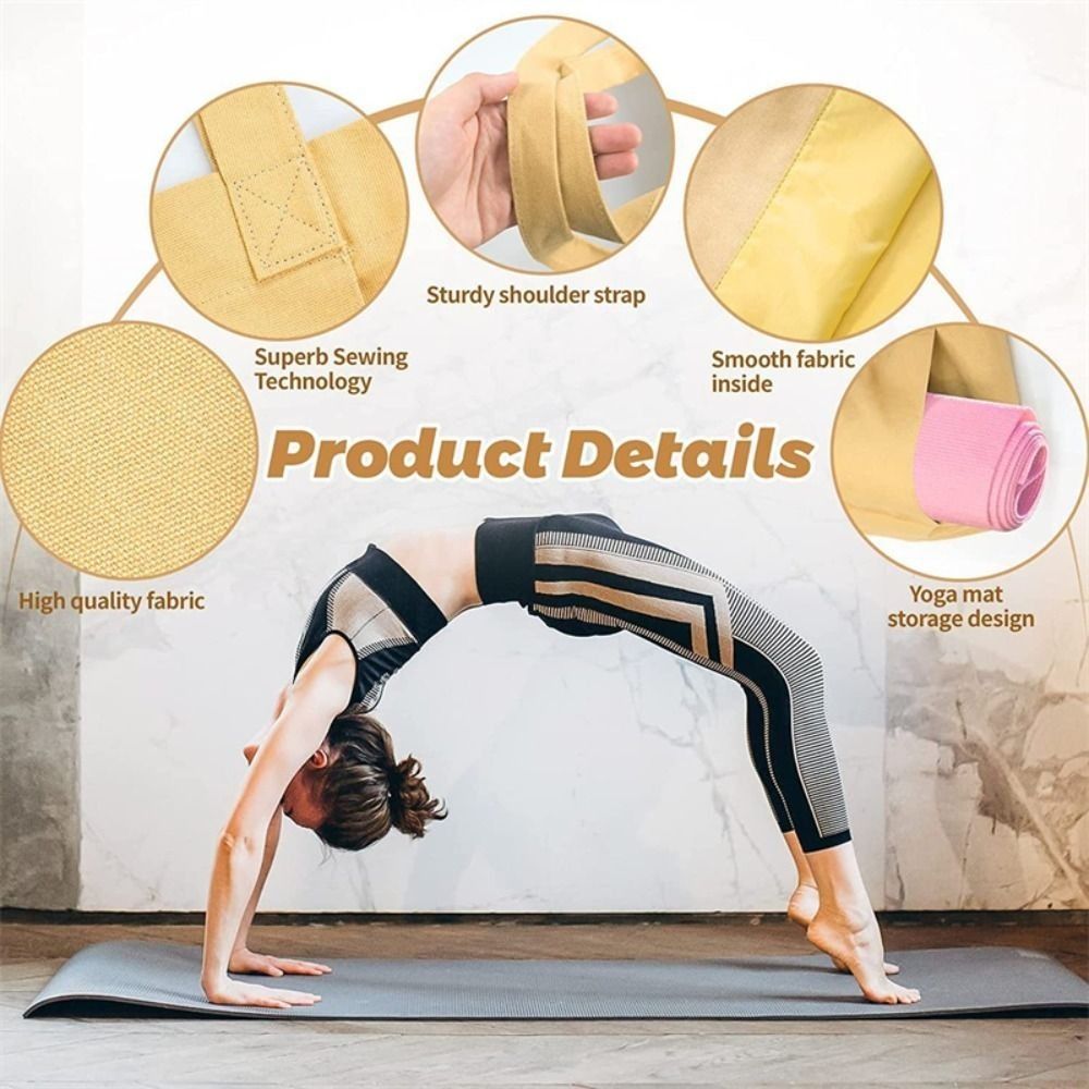 Pilates Yoga Mat Thickness - Große Kapazität Yoga-Matten-Tragetasche Leichte Dicke Canvas-Multifunktionstasche