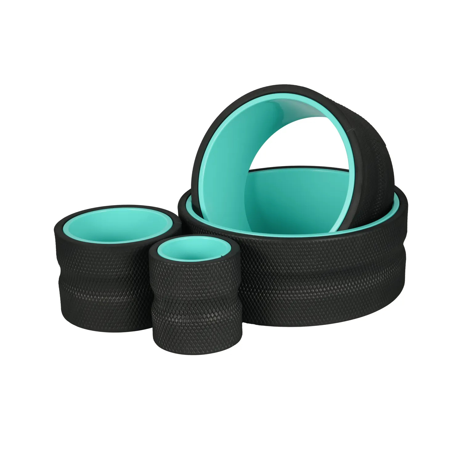 Yoga Wheel Dharma - EVA Yoga-Rad Vierteiliges Yoga-Massage-Stab-Set Pilates Bauchtrainer