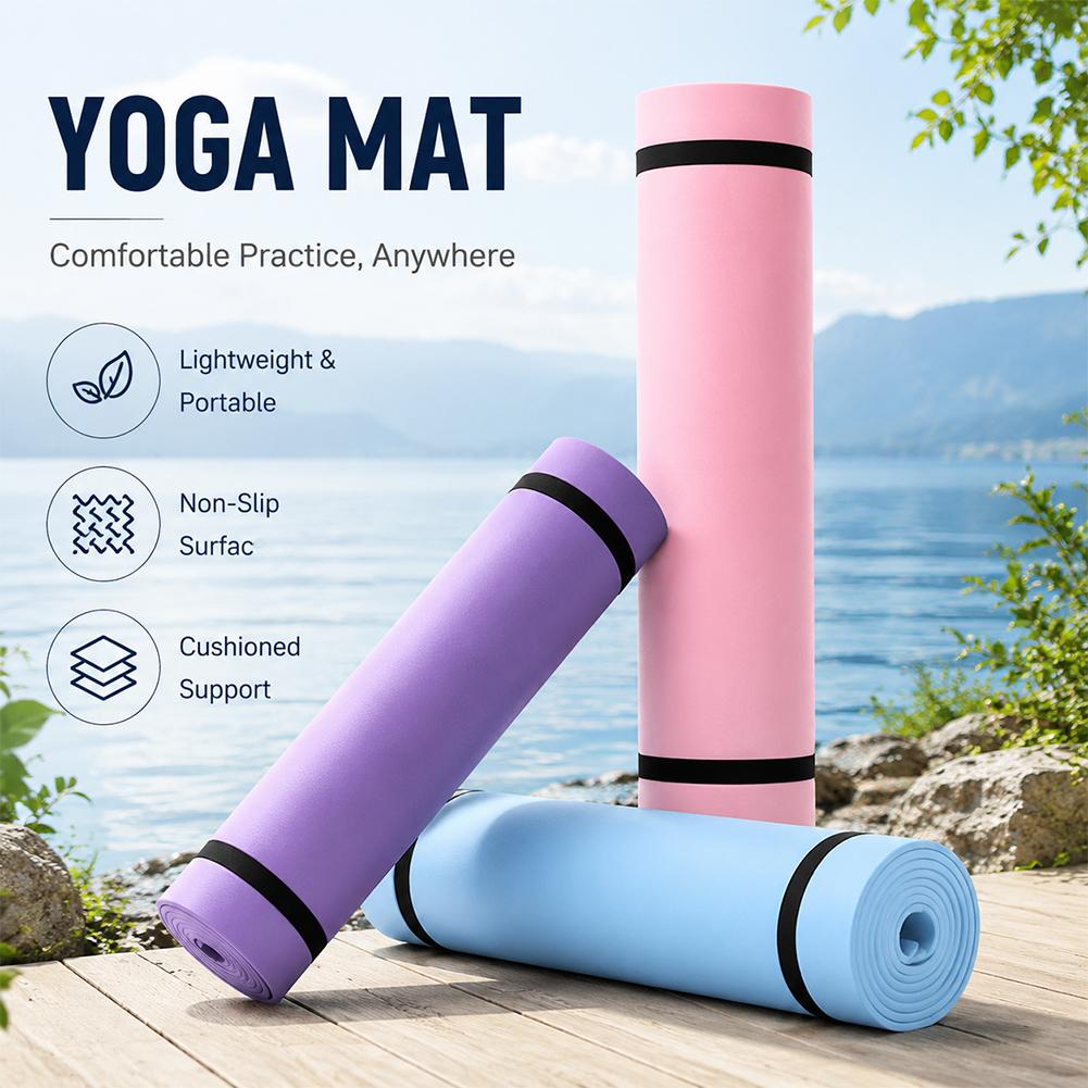 Pilates Yoga Mat Thickness - 1/2 Stück dicke Yogamatte, rutschfeste Sport-Fitnessmatte,