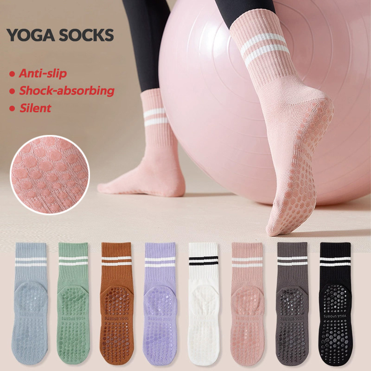 3 Paar lange Yoga-Socken mit G – Pilates Yoga And Barre Bewertung und Preis